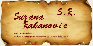 Suzana Rakanović vizit kartica